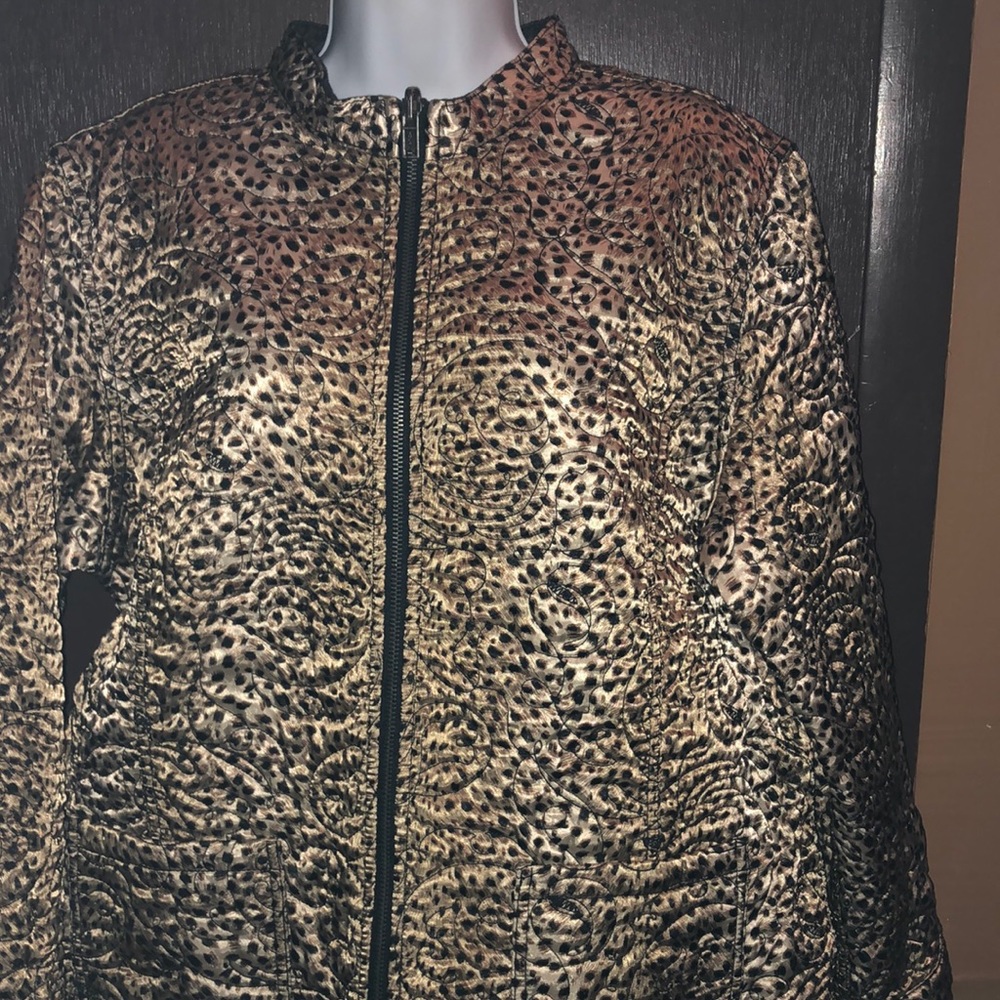 IDEAL ANIMAL PRINT BLACK/GOLD CASUAL/DRESS JACKET (L)